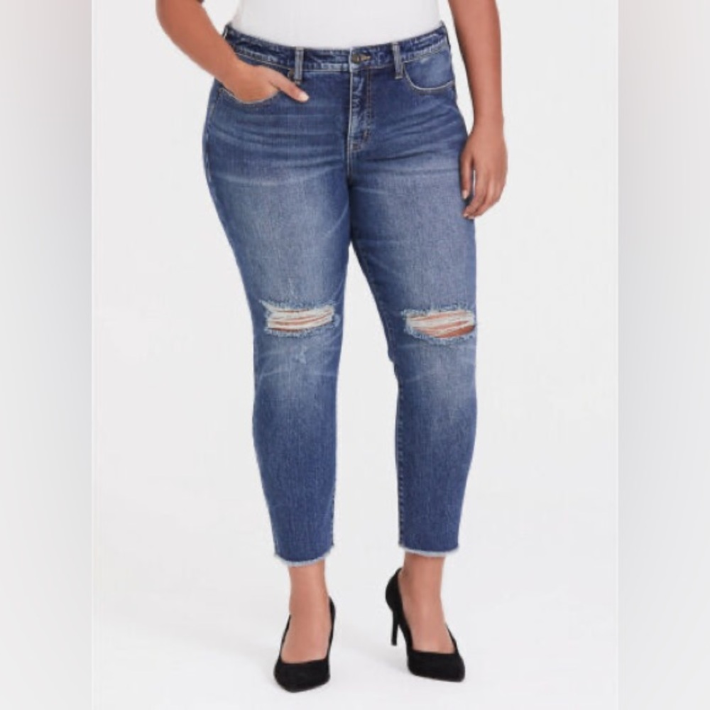 Torrid High Rise Straight Dark Wash Jeans